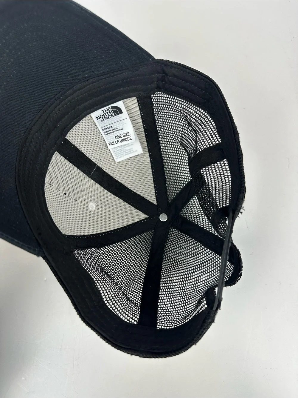 The North Face Black & White Trucker Hat with South Korea Flag Patch
